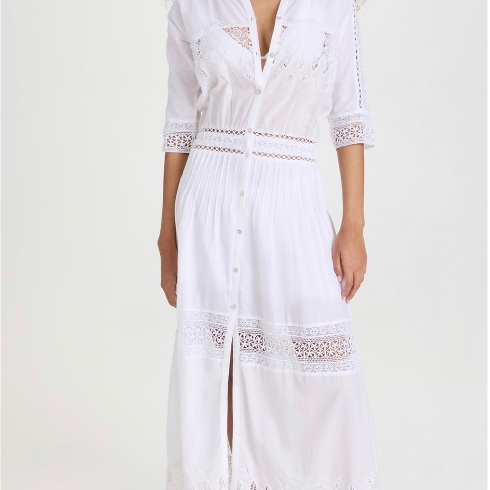 LOVESHACKFANCY Women's Beth Dress, White, L - Picture 2 of 15